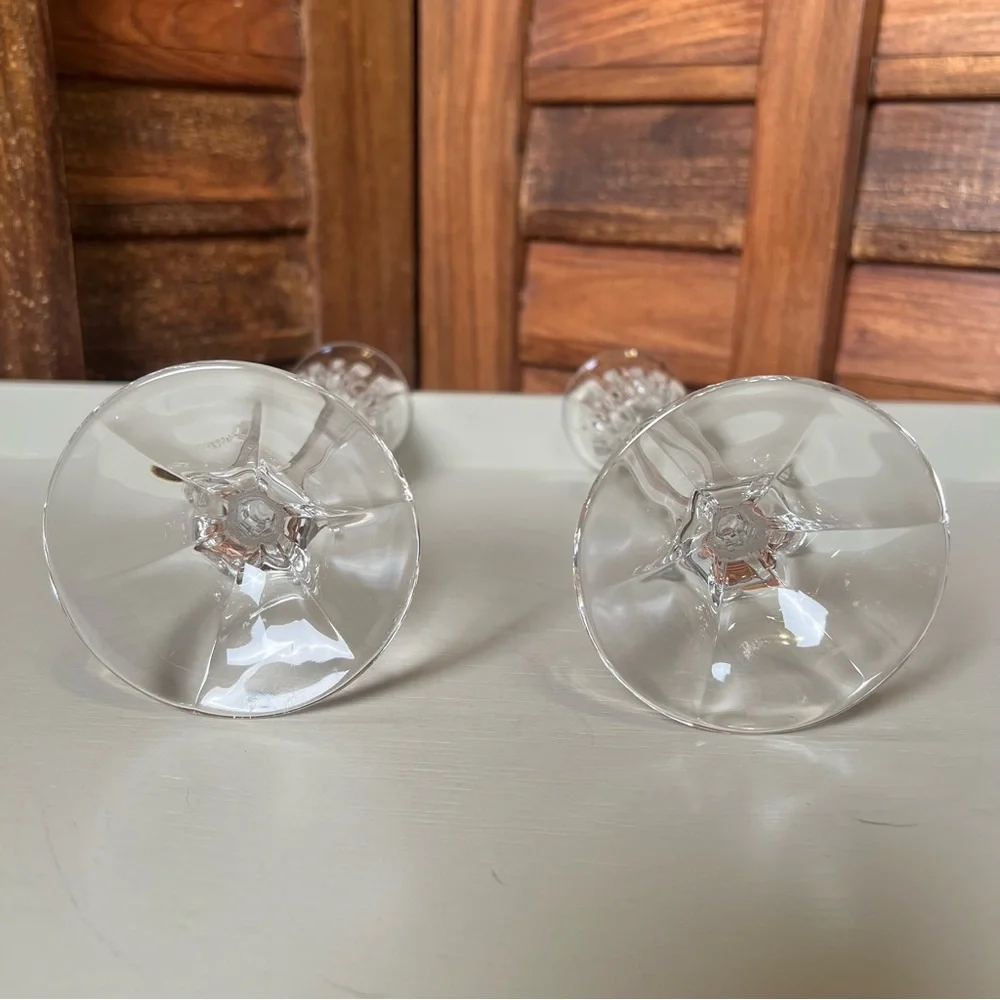 Clear Crystal Candlestick Holders - Pair